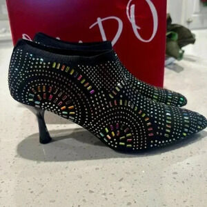 Victory Crystal Embellished Sock Bootie (Women) Impo